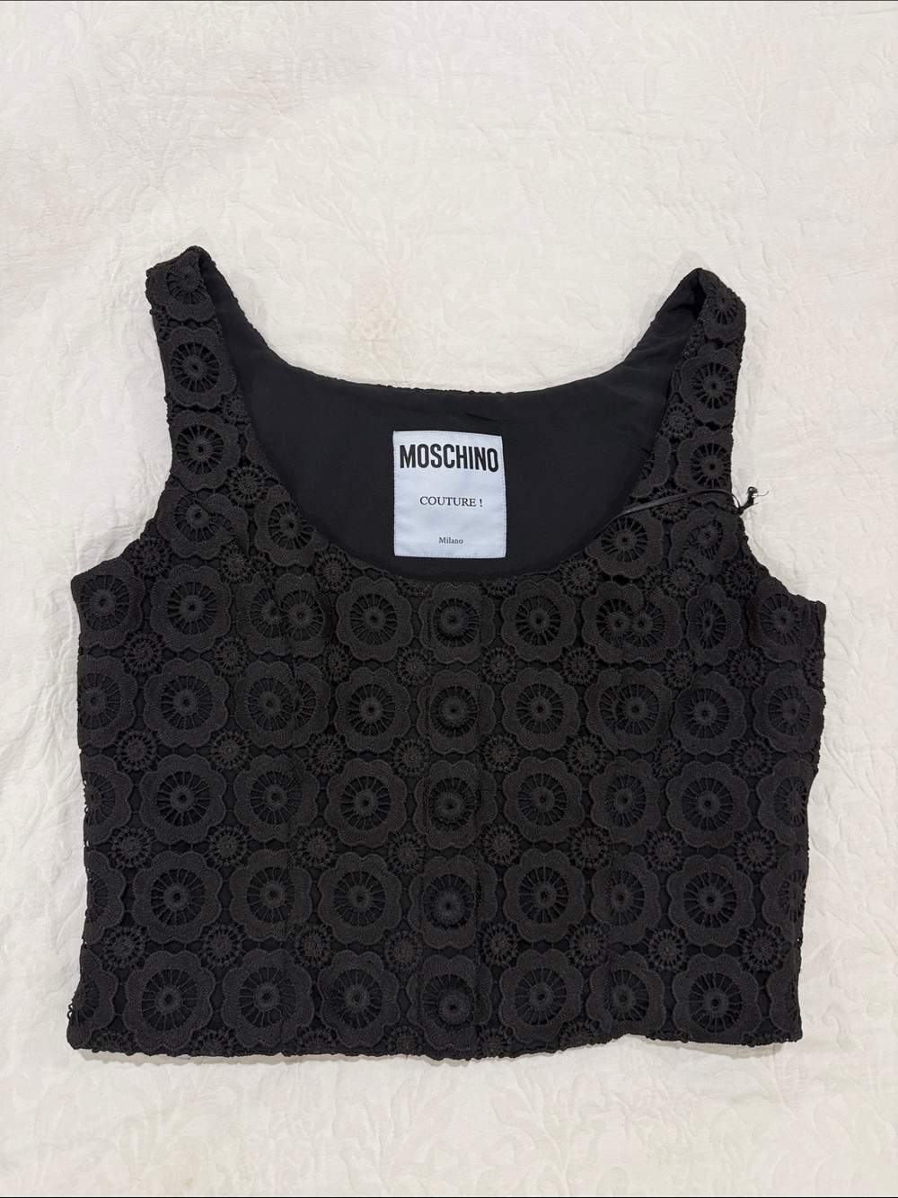 Moschino Couture black sleeveless crop top